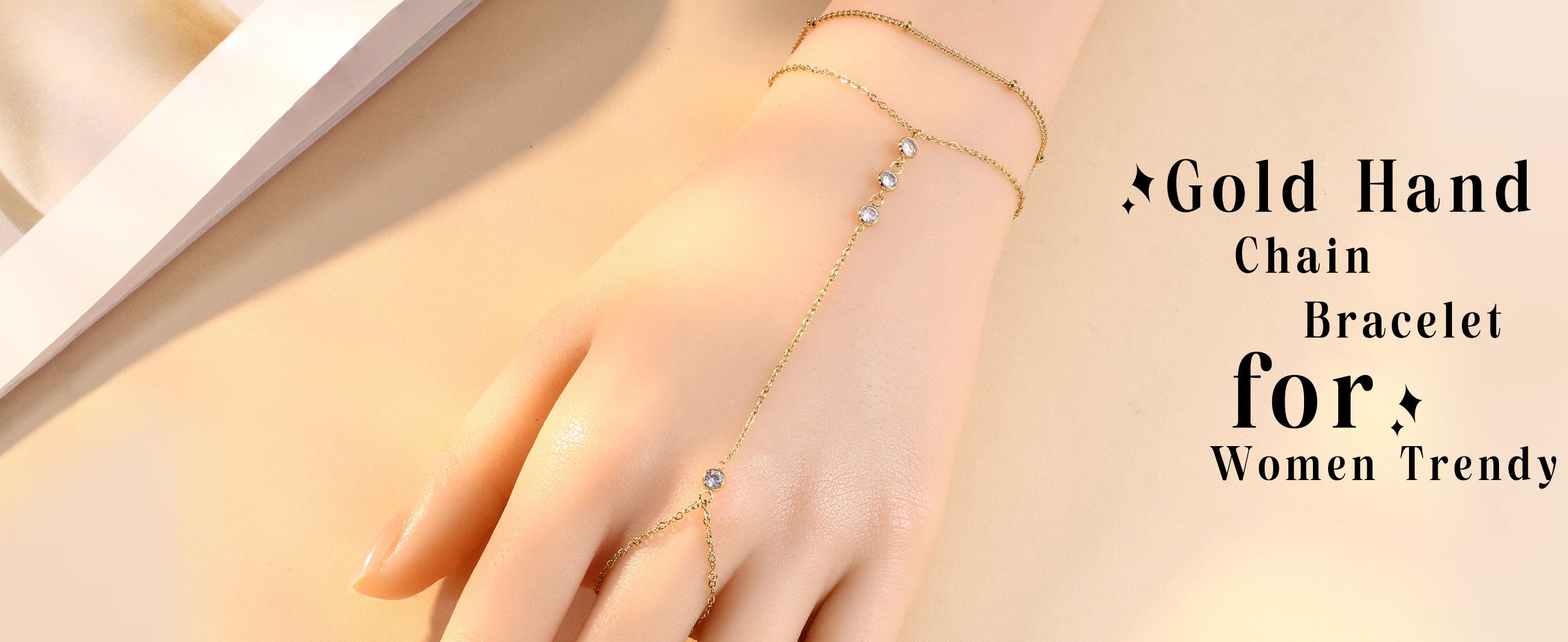 ORAZIO Gold Hand Chain Bracelet for Women Trendy, Dainty 14K Gold Ring Bracelet Hand Chain Finger Ring Stackable Link Bracelets Hand Jewelry Chains for Women Adjustable Waterproof ORAZIO Gold Hand Chain Bracelet for Women Trendy, Dainty 14K Gold Ring Bracelet Hand Chain Finger Ring Stackable Link Bracelets Hand Jewelry Chains for Women Adjustable Waterproof