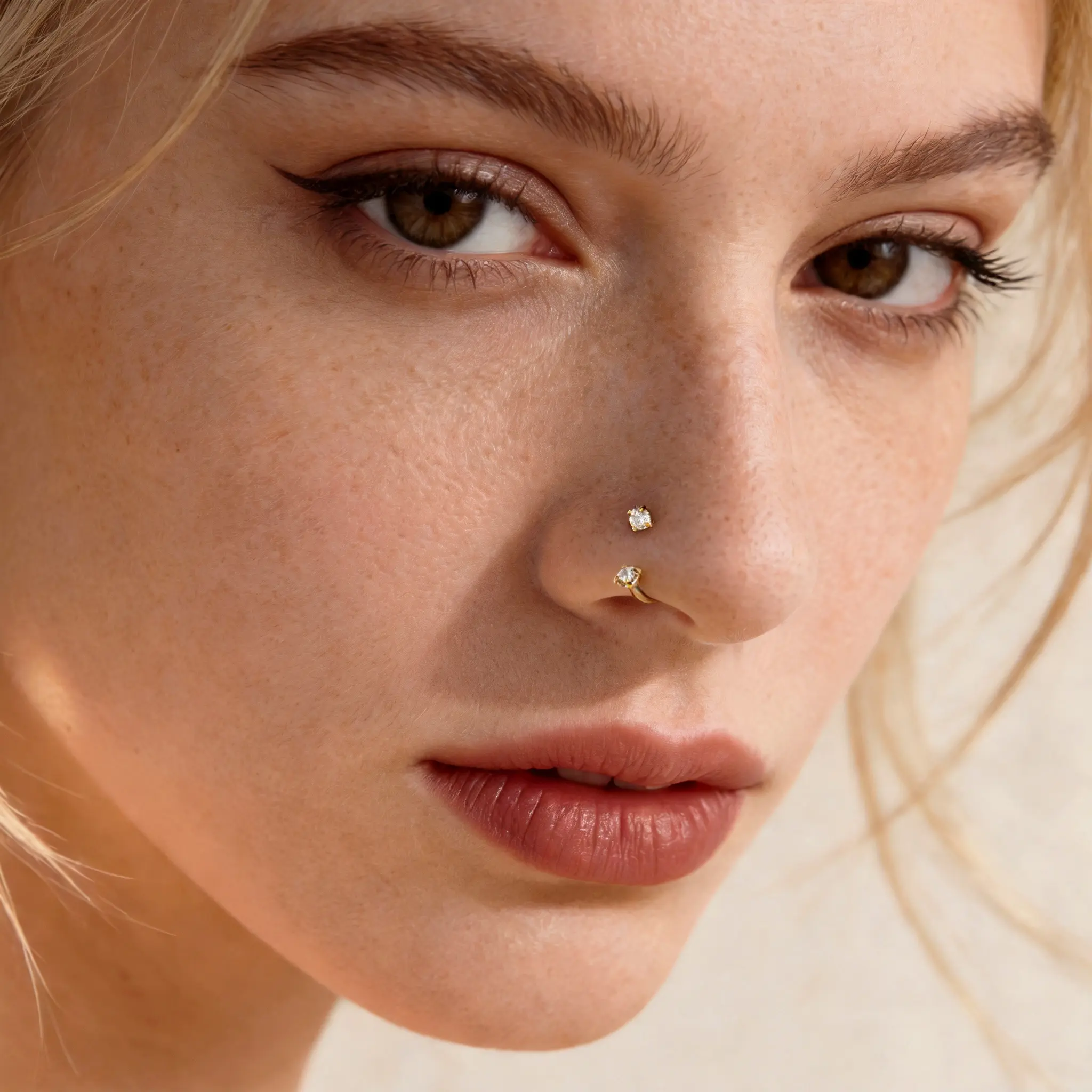 2PCS Titanium 20G/18G Horseshoe Nose Rings, Nose Piercing Jewelry with Free Tool and Ball Holder Included, Daith Piercing Jewelry, Horse Shoe Nose Ring Piercing Jewelry