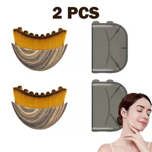 Lymphatic Contour Facial Brush for Enhanced Skin Care and Lymphatic Drainage 2 PCS Set with Soft Bristles