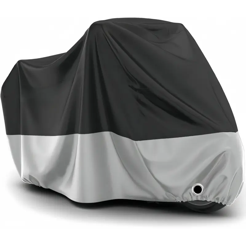 Motorcycle Cover Waterproof Outdoor - All Season Sun Protection Universal Fit Oxford Cloth with Lock-Holes Rain Snow Dust Proof