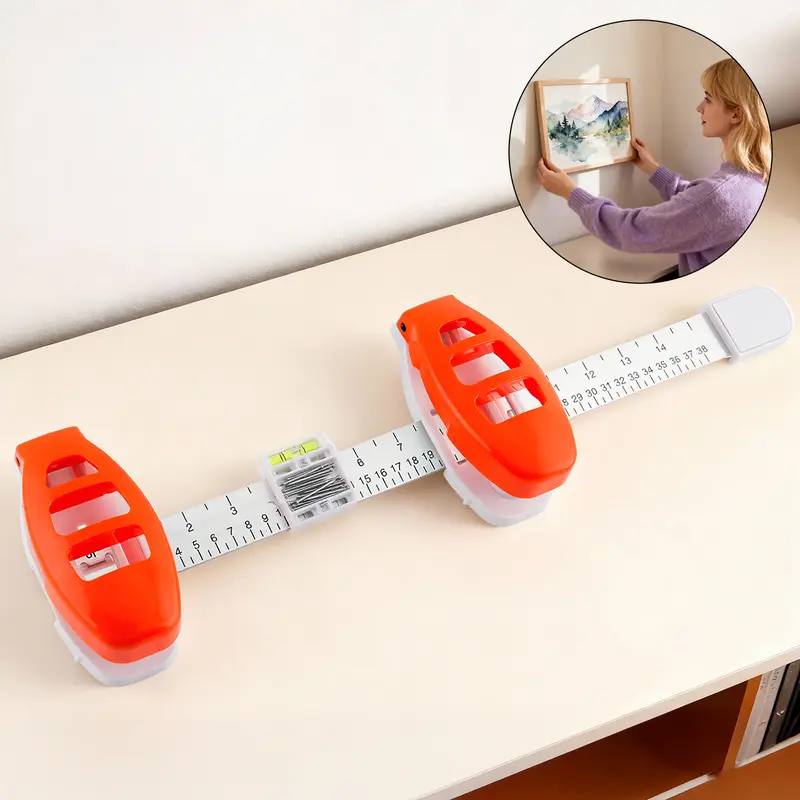 Adjustable picture hanging alignment and measuring tool