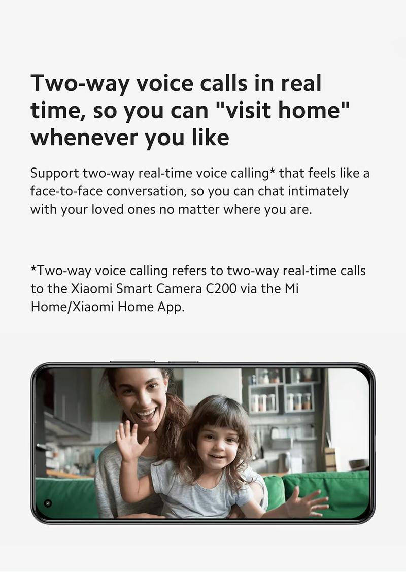 Xiaomi Smart Camera C200, 360° Vision, AI Human Detection, Clear and Crisp Video, Enhanced Night Vision, Full Encryption for Privacy Protection, Smart Voice Control, Fast Forward Playback Speed, White Safety Card Device Micro Sd Plug