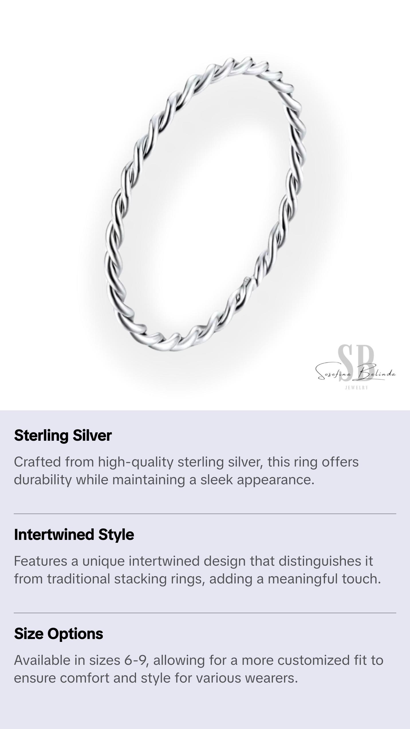 Intertwined Sterling Silver Stacking Ring