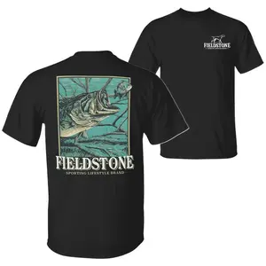 fieldstone underwater bass Industries Hunting T Shirt, Wood Duck And Forest Scene Graphic Tee, Outdoor Lifestyle Shirt For Waterfowl Hunters, Vintage Duck Hunting Gift For Men