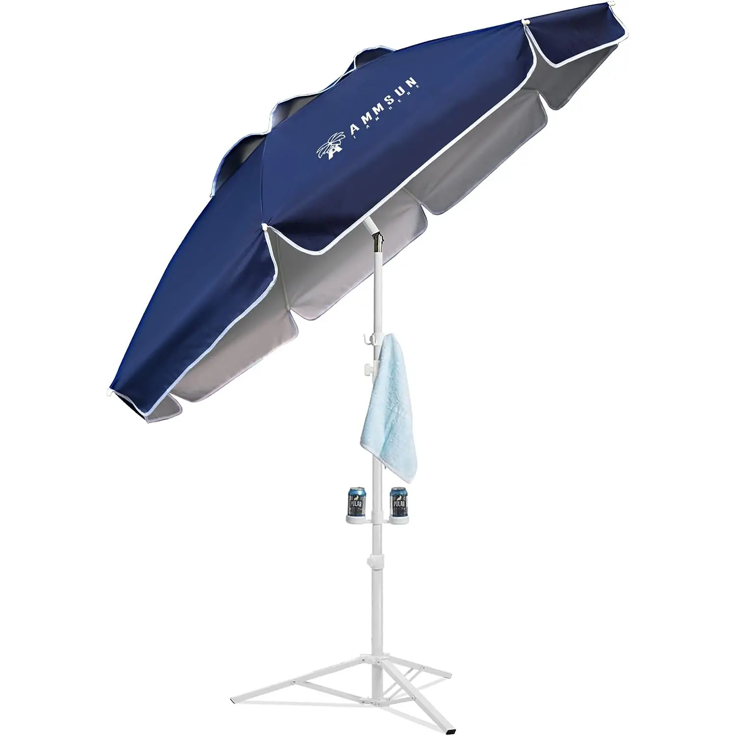 [On Sale] AMMSUN 6.5ft Lightweight Sports Umbrella with Stand, Premium Portable Sunshade Canopy, Adjustable Instant UV-Resistant Sun Parasol for Sporting Games, Patio Shelter, Sun Parasol Umbrella