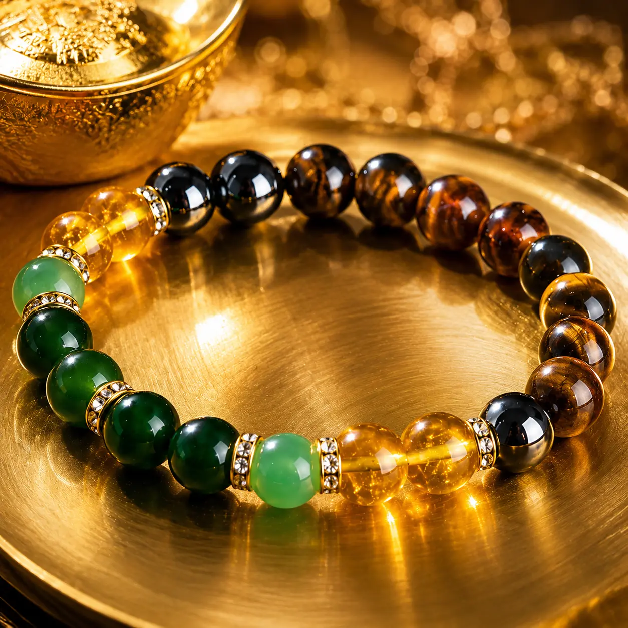 Money Bracelet with Black Onyx and Tiger's Eye - Luck Bracelet - Attract Wealth, Abundance and Prosperity Crystals And Healing Stones Healing Crystal Jewelry Bracelet Design