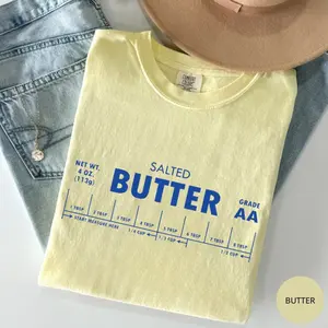 Comfort Colors Salted Butter T Shirt, Funny Baking Shirt, Baker Gift Tee, Cute Kitchen Humor Graphic Tee, Baking Lover Shirt, Pastry Chef Gift, Foodie Cooking Apparel