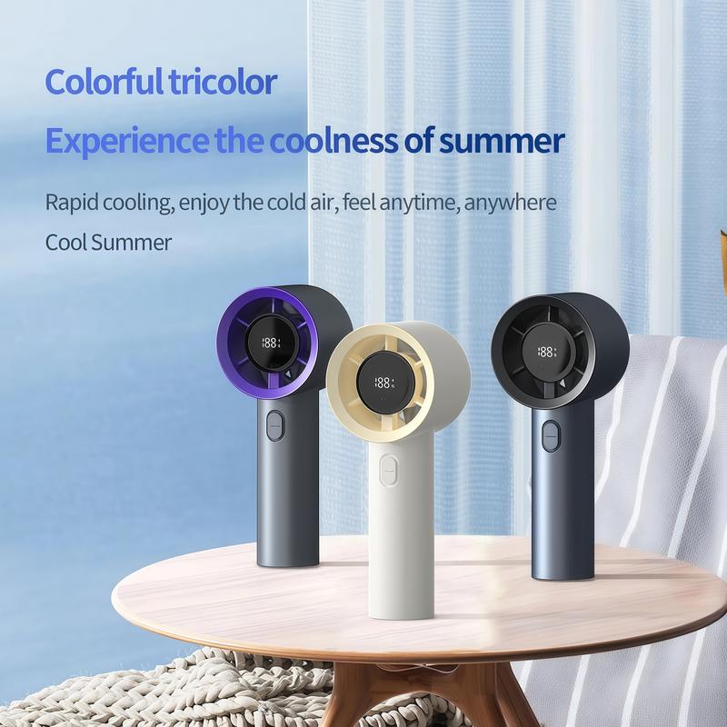 LMMAKE Handheld Portable Fan with 100 Gear Turbo Wind, USB Charging, LED Display, 2000mAh Battery, High Speed, Rechargeable, for Travel & Gifts