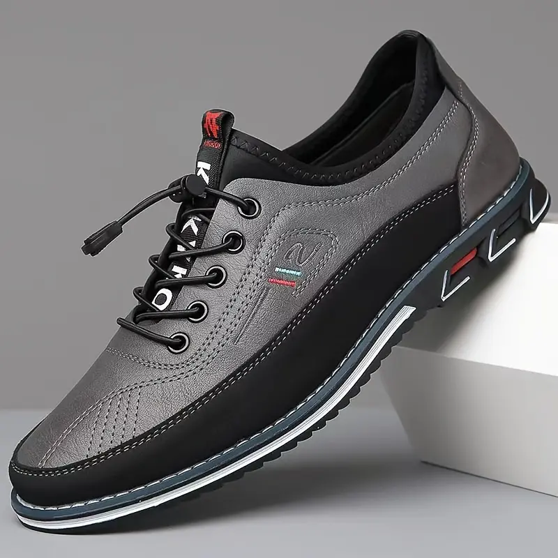 Men's Casual Elastic-Panel Slip-On Ankle Booties - Sleek Black Shoe with Durable PVC Sole, Breathable Fabric Lining, All-Season Comfort & Versatile Footwear for Casual, Formal Wear