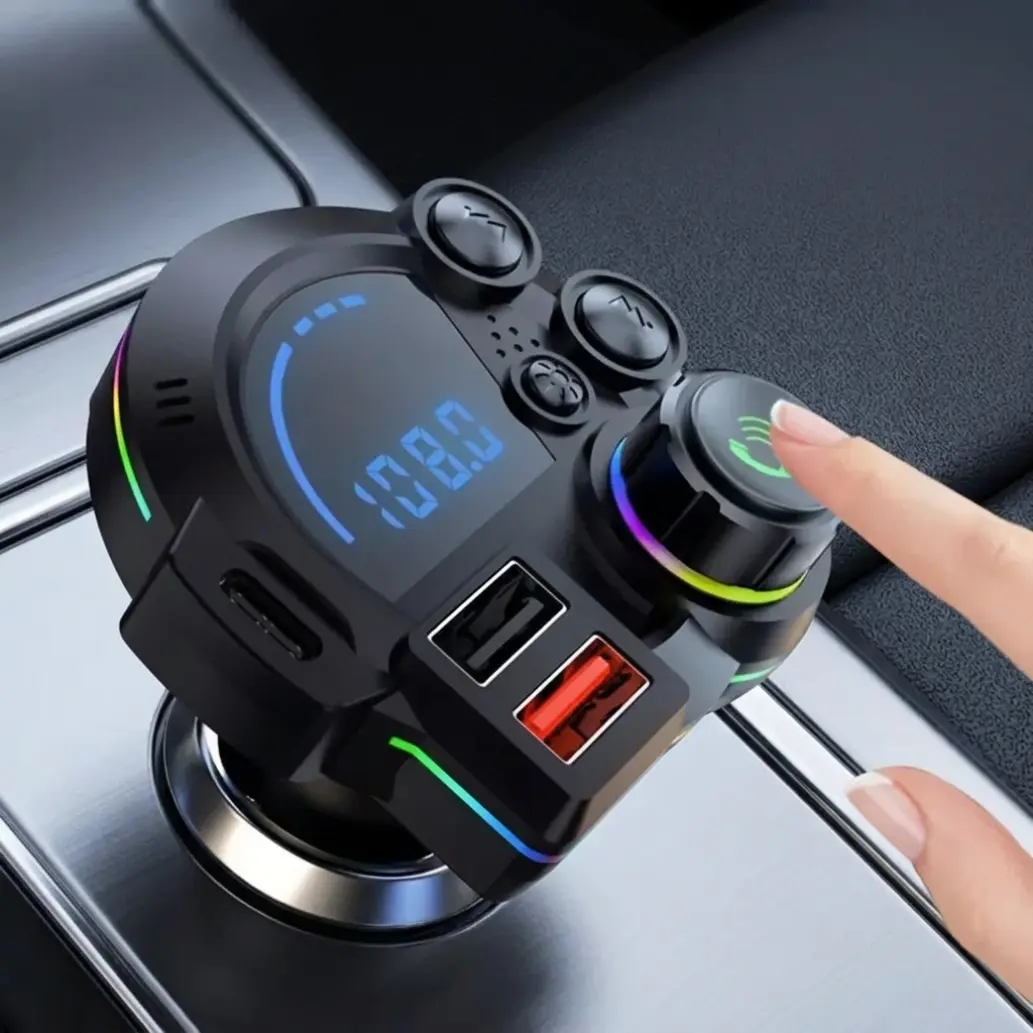 Bluetooth 5.3 FM Transmitter for Cars, Auto & Car Interior Accessories, Dual USB Charging QC3.0 & PD20W Adapter, MP3 Player with TF Card/USB Disk Support, Wireless Radio Receiver, Hands-Free Calling, LED Display, Black, Auto Accessories