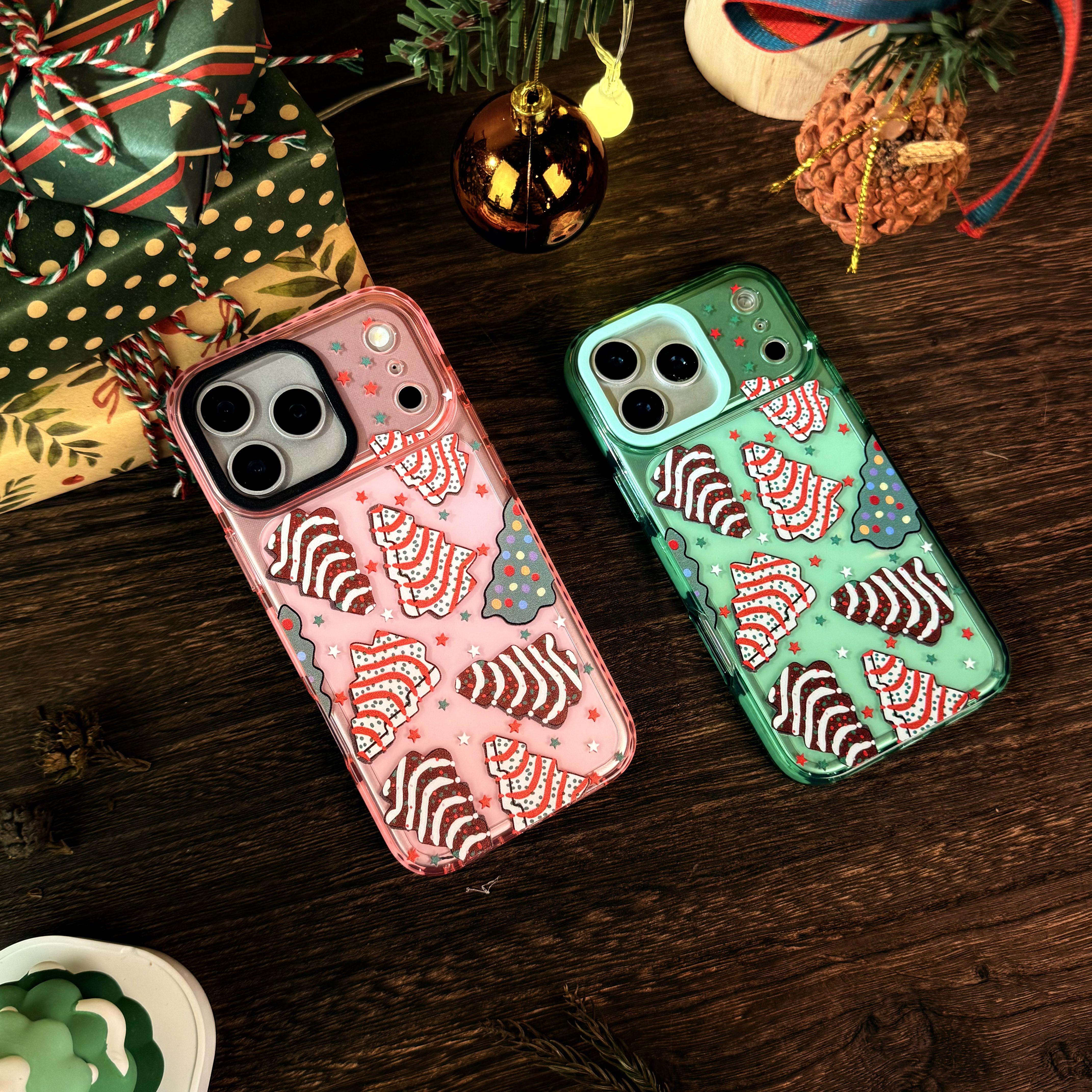 Christmas Tree Phone Case for iPhone 17Pro Max Air 16 15Plus 14 13 12 11, Two-color TPU, Shockproof Drop, Protection Durable, Christmas Gifts for Girls.JL28