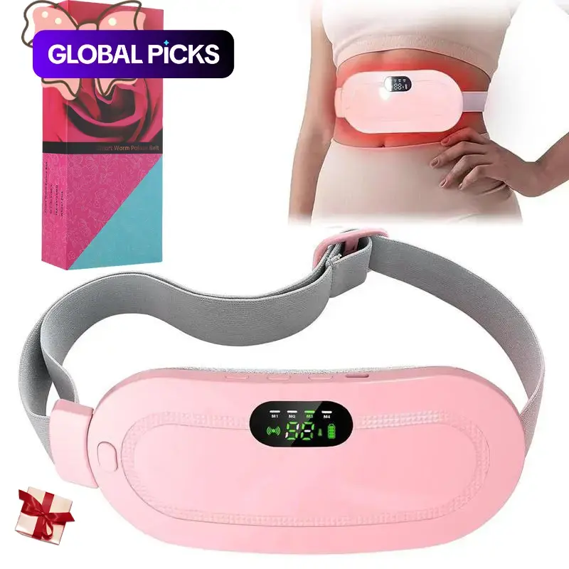 Menstrual Heating Pad Belt, Cordless Electric Waist Belt, Warming Abdominal Massager with Vibration #GLOBAL PICKS