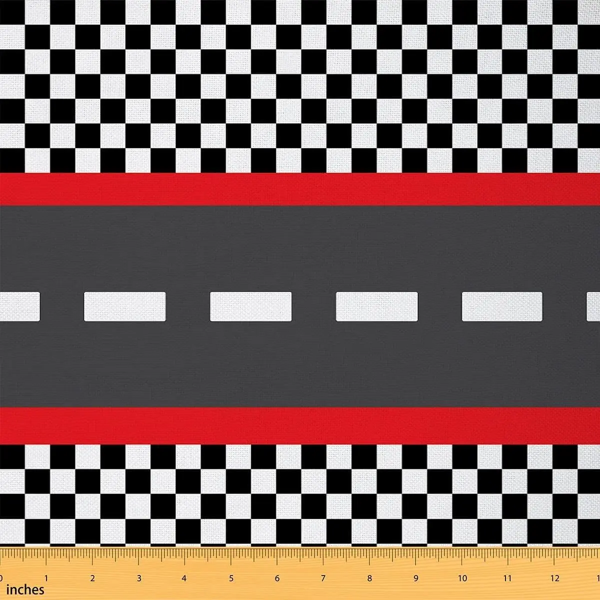 Feelyou Racing Car Track Honeycomb Polyester Fabric by the Yard - Non-Stretch, Soft for DIY Sewing Crafts, Home & Room Decor, Waterproof Indoor/Outdoor Textile