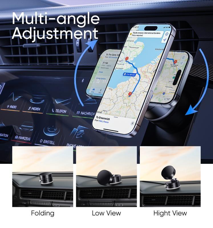 Double Sided Suction Cup Magnetic Bracket Lazy Multi-Funct Foldable Storage Car Phone Holder Vacuum Suction Phone Holder