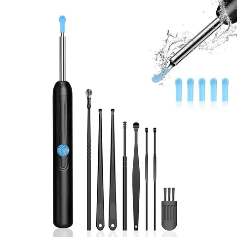 Wireless Visual Ear Wax Removal Tool with 1080P HD Camera, 6 Silicone Ear Scoops, Rechargeable USB-Battery Dual Power, LED Lights, Storage Case, Charging Cable, 99% Effective in Removing Earwax for Home Inspection & Safe Care