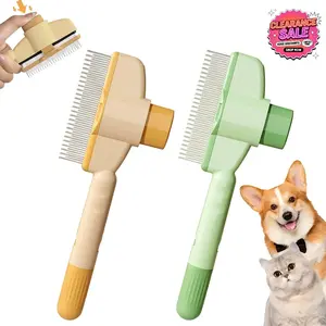 2 Pack Cat & Dog Flea Comb Set Long & Short Tooth Stainless Steel Grooming Brush for Deshedding & Hair Cleanup Efficient Pet Grooming Tools and Brush with Soap Dispenser Bath Pet Bath Brush Silicone Soft petspray steam Bath Brush Set Rechargeable
