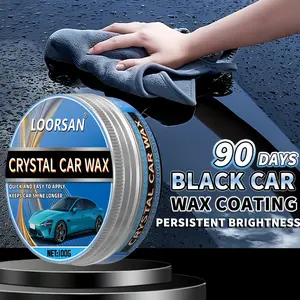 LOORSAN Crystal Car Wax 100g with FREE Sponge - Quick & Easy Apply, Long-Lasting High-Gloss Shine & Protection, Renew & Restore Car Polish candy paint Waterproof nanos coating