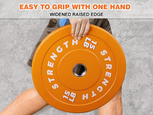 【 Olympic Games  Plates】Bearbro Colored Bumper Plates set, Color Olympic Bumper Plates, High Bounce Bumper Weight Plate with Steel Insert, 2-Inch Universal Fit, Strength Training Weight Lifting Plate for Fitness Workouts