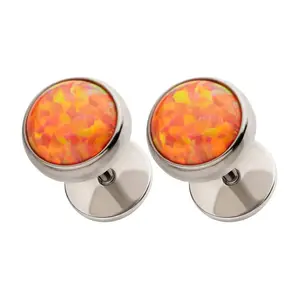 COMFY EARRINGS Fire Opal Earrings, man-made, with 316L Surgical Grade Stainless Steel Hypoallergenic Posts for Comfort and Style