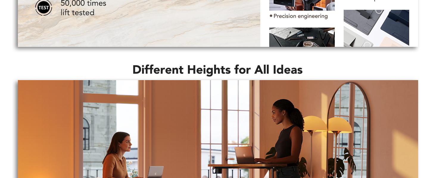 Adjustable Rolling Desk: Height adjusts from 28.7" to 46.1", perfect for use with a walking pad or treadmill. The 31.5" x 15.75" tabletop offers ample space, making it a portable, ergonomic workstation. Adjustable Rolling Desk: Height adjusts from 28.7" to 46.1", perfect for use with a walking pad or treadmill. The 31.5" x 15.75" tabletop offers ample space, making it a portable, ergonomic workstation.