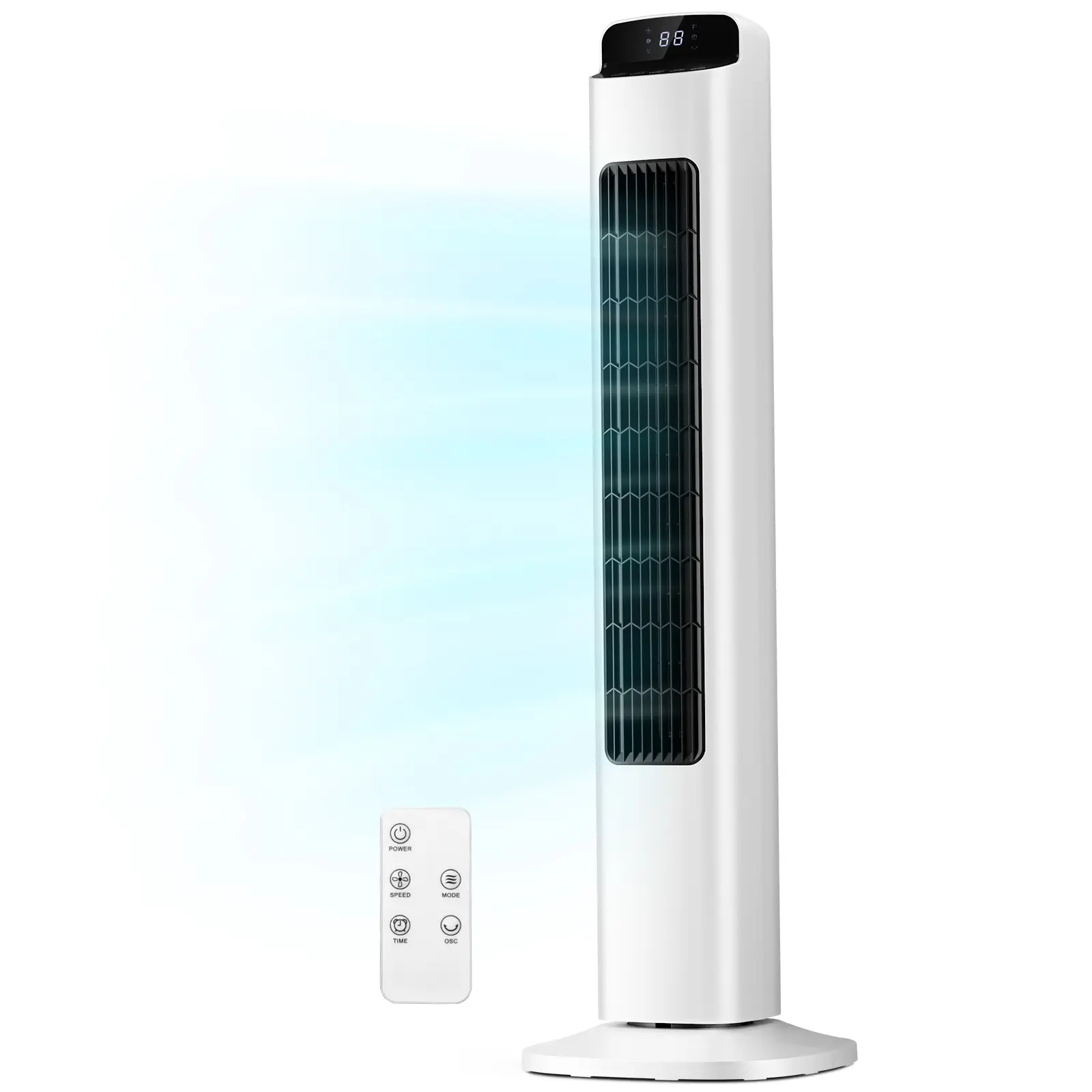 【Not Air Conditioner】Antarctic Star Portable Tower Fan - 80° Oscillating Bladeless Fan with Remote Control, 5 Speed Settings & 3 Modes, Room Temperature Display, Low Noise Design for Bedroom & Living Room #Summervibes tiktokshopbacktoschool