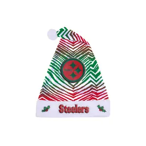 Zubaz Santa Hat NFL Pittsburgh Steelers - Red and green