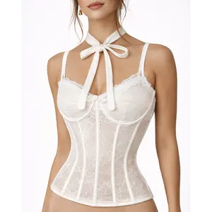 Ivory Lace Corset Halter Top