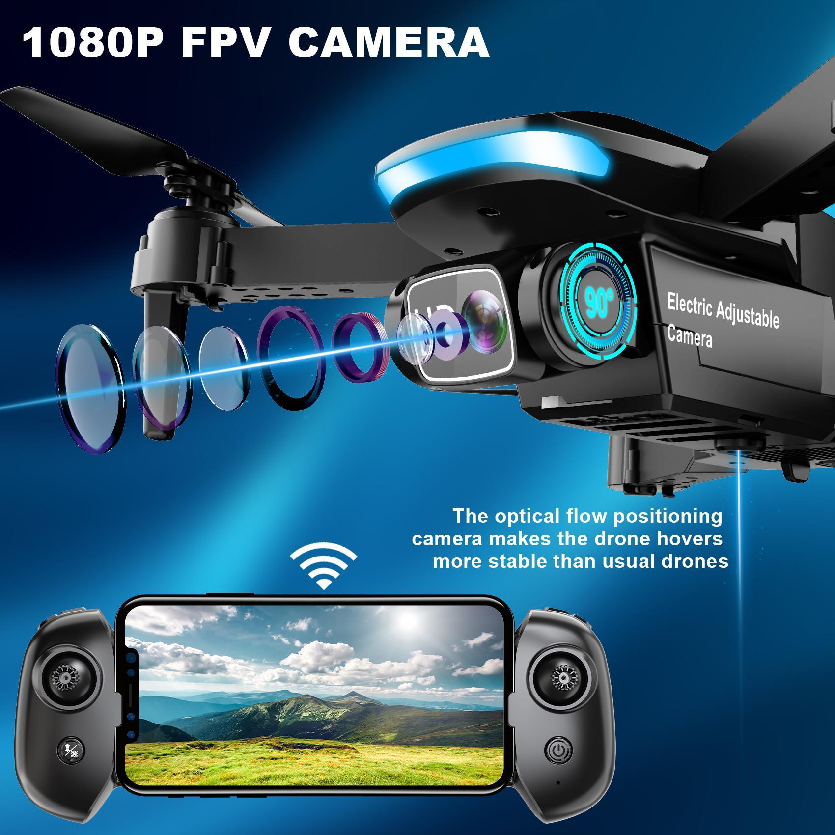 1080P HD Camera Drone for Beginners (Kids/Adults) - Foldable Mini Design, Stable Hover, Trajectory Flight, 90° Lens, 3D Flip, One Key Start - Gift Idea! 1080P HD Camera Drone for Beginners (Kids/Adults) - Foldable Mini Design, Stable Hover, Trajectory Flight, 90° Lens, 3D Flip, One Key Start - Gift Idea!