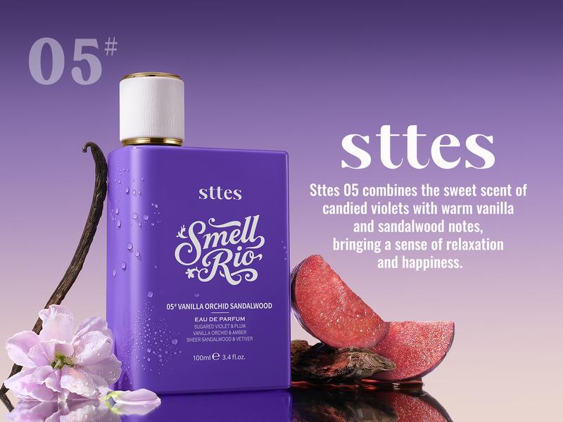 New!Sttes Perfume 05#（VANILLA ORCHID SANDALWOOD） - Eau De Perfume 100ml (3.4fl Oz)  Woody food tune (Vanilla+Orchid+Sandalwood)