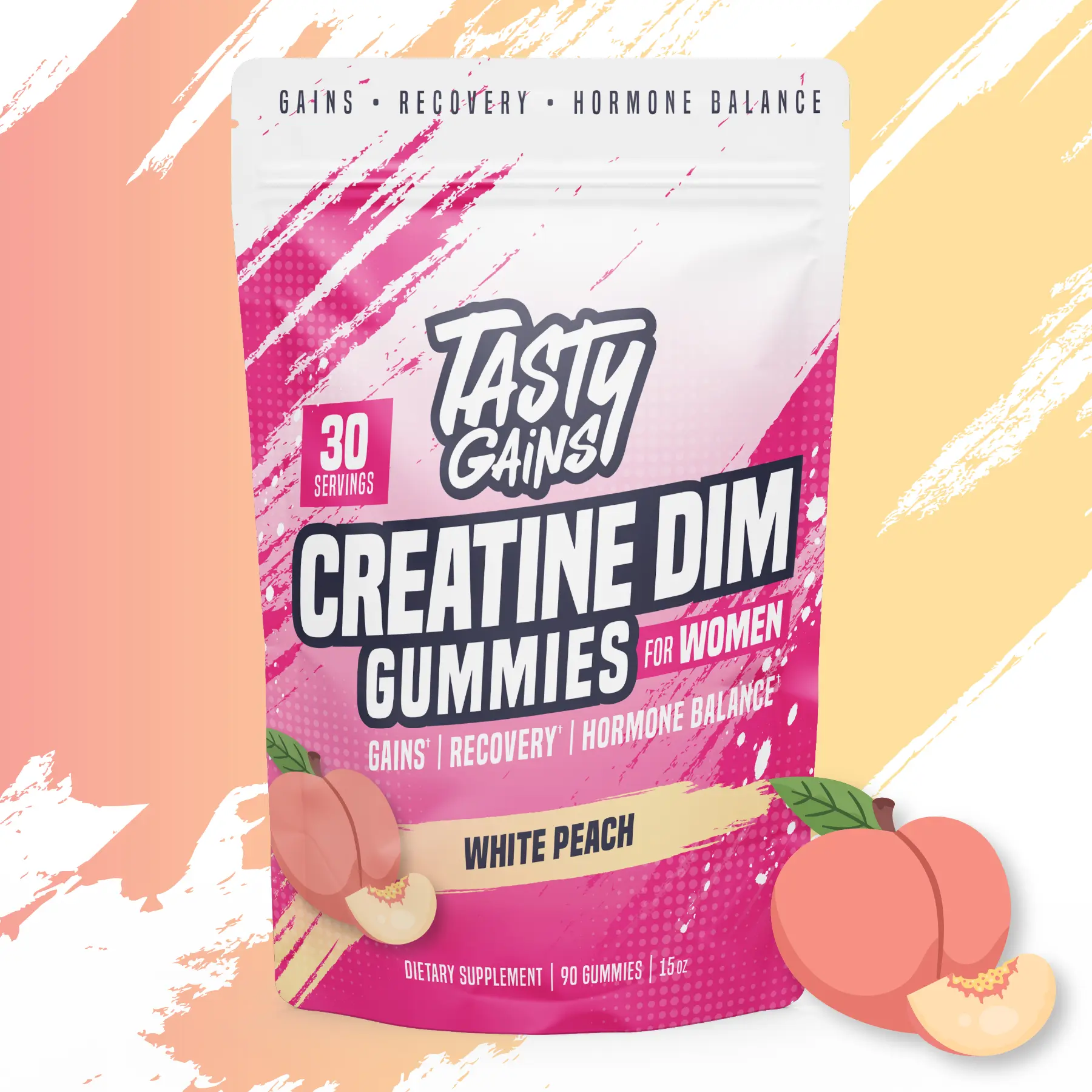 Tasty Gains Creatine DIM Gummies For Women (Gains, Recovery, Hormone Balance)