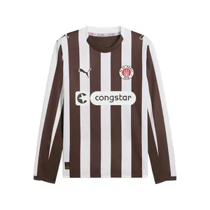 PUMA Mens Fc St. Pauli 2526 Crew Neck Long Sleeve Home Jersey Casual - Brown, White