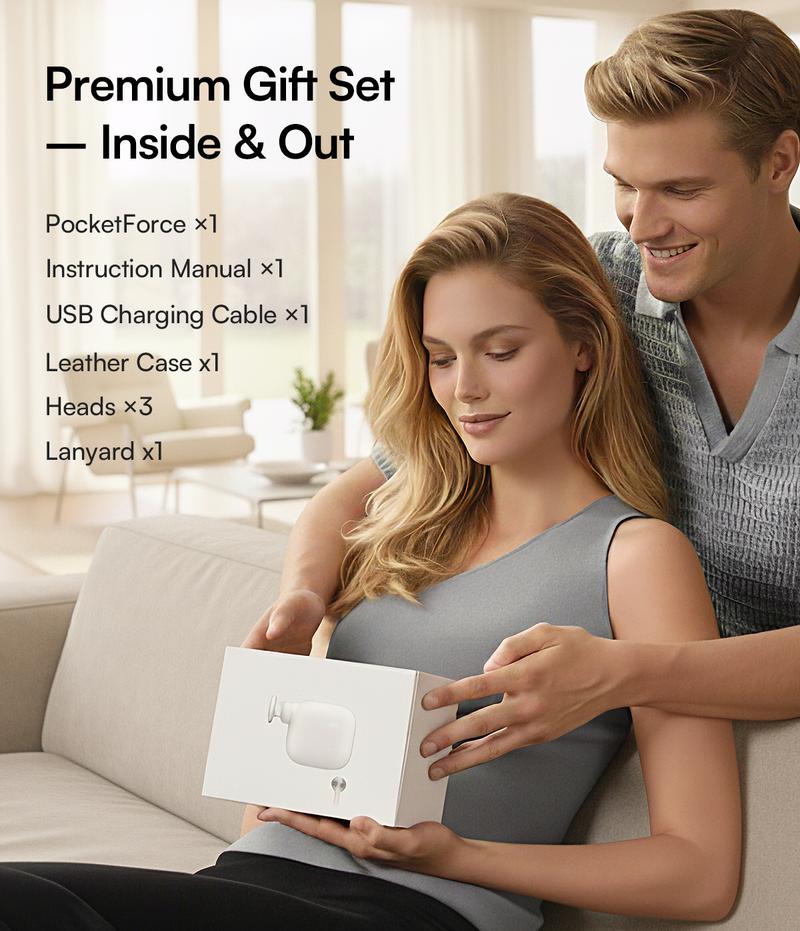 INIA PocketForce Palm-Sized Massage Gun – Portable Deep Tissue Massager with 3000 Percussions/Min, 7mm Stroke Depth & 10 lbs Force, Ultra-Quiet <48dB, 3 Heads & 4 Speeds, USB Rechargeable Travel Companion Gift Set