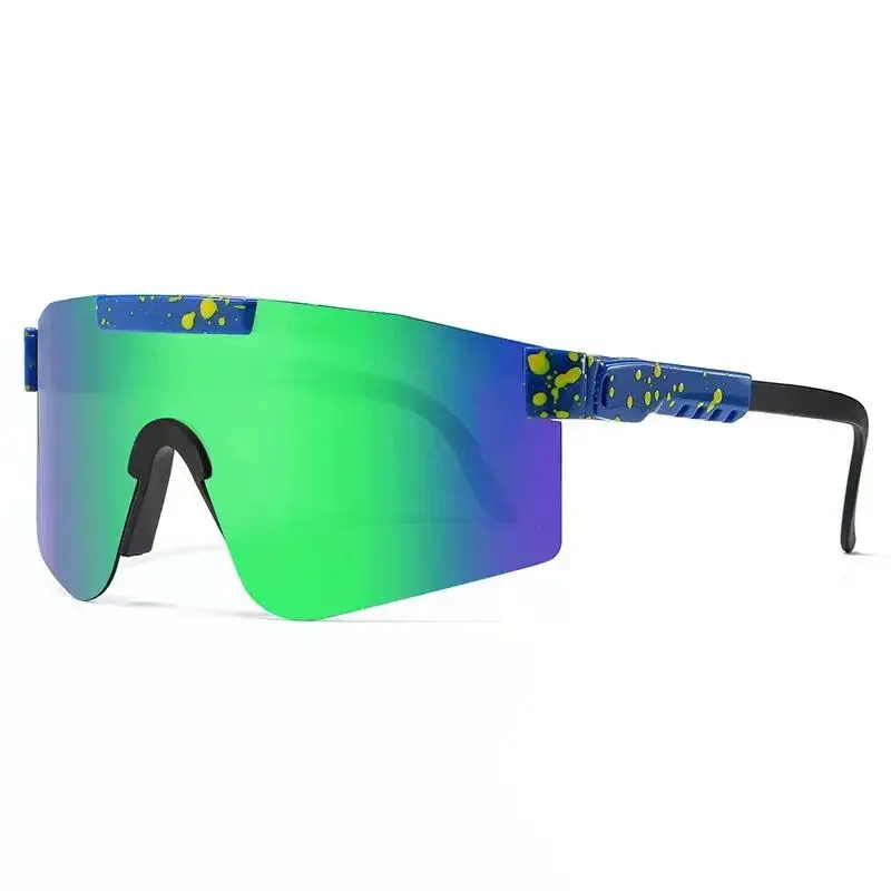 Trendy Shield Sports Sunglasses for Women and Men, Polarised Mirrored Lens with UV400 Protection, Windproof for Cycling & Running, Men's Sunglasses, Anti-Wind & Sand, Dustproof, Windproof For Gusty Rides, Mirrored Lens Adds Sporty Style, Polarized Sunglas