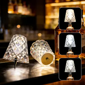 Wireless Bottle Lamp for Liquor Bottles,2000mAh Acrylic Wine Bottle Lampshade Light,3-Color Touch Controlbottle Top Lamp Stopper Light,Clear Wine Bottle Lights,Rechargeable Crystal Bar Lamp for Bar,Home,Kitchen,Party Lighting