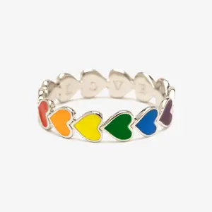 Rainbow Heart Band Ring Rainbow Heart Band Ring