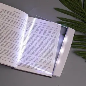 Home Flat Book Lights for Reading at Night in Bed Clear LED Book Page Light Bookmark Light for Reading Illuminator Panel Plate Lamp Board Wireless White Portable Lightweight Design