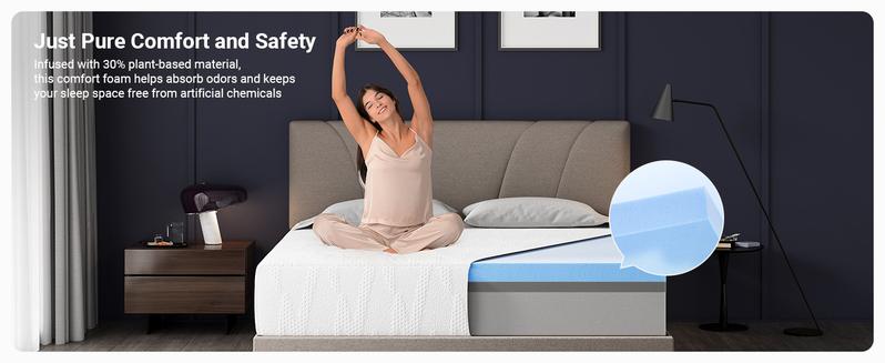 Memory Foam Mattress 5/6/8/10/12/14 Inch Gel Memory Foam Mattress with 30% NanoGel for Cool Night Sleep & Pressure Relief, 3-Layer Foam Structure for Motion Isolation, CertiPUR-US Certified, Easy Setup