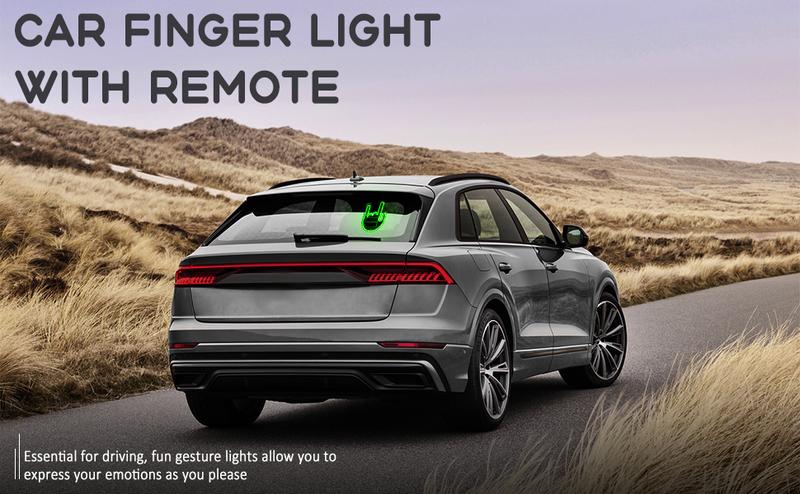 DIBMS Car Gesture Decorative Lights, Ambient Lighting, Rechargeable Led Gesture Lights for Car Road Rage Led Signs calm road rage,Remote Control Triple Mode Fun Finger Lights.  (1 Pacs) Automotive truck stuff