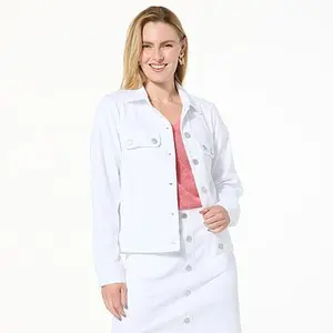 DG2 by Diane Gilman Super Stretch Knit Denim Patch Pocket Jacket