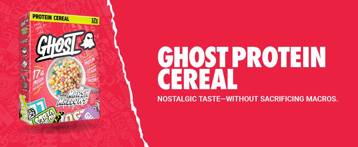 GHOST Protein Cereal, Marshmallows or Peanut Butter Flavor - Contains Lucky Charms Marshmallows or Crunchy Peanut Butter Cereal Puffs - 17G–18G Protein, Good Source of Calcium - Breakfast Cereal & Snack GHOST Protein Cereal, Marshmallows or Peanut Butter Flavor - Contains Lucky Charms Marshmallows or Crunchy Peanut Butter Cereal Puffs - 17G–18G Protein, Good Source of Calcium - Breakfast Cereal & Snack