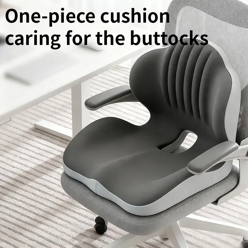 1 Pc Ergonomic Memory Foam Shell Back Cushion, Enhanced Seat Cushion, Hollow Breathable Design, Comfortable Long Sitting, Suitable for Office Chair, Car Seat, Desk, Gaming Chair, Care