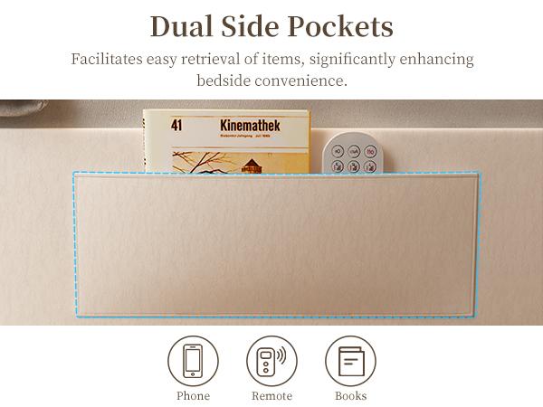 Sibeds Queen Size Bed Frame with Storage Shelf, Storage Drawers and LED Lights, Upholstered Platform Bed with Adjustable Headboard and PU Velvet, No Box Spring Needed, Noise-Free, Easy Assembly