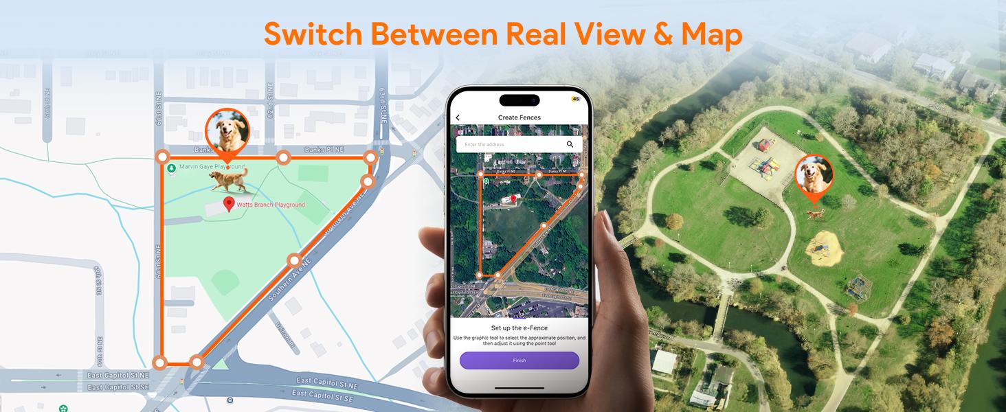 Meowant GPS Wireless Dog Fence Collar，with Training Remote,Custom Fence,Beep/Vibration/Correction,Alert Band,Waterproof LCD Collar,Outdoor