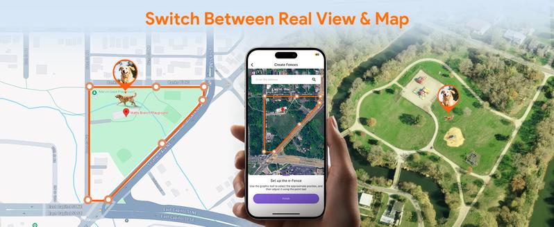Meowant GPS Wireless Dog Fence Collar，with Training Remote,Custom Fence,Beep/Vibration/Correction,Alert Band,Waterproof LCD Collar,Outdoor