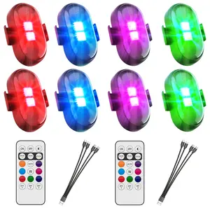 RGB Led Aircraft Strobe lights Motorcycle Lights LED Flash Position Wireless Light Aircraft Airplane Helicopter Warning Lights