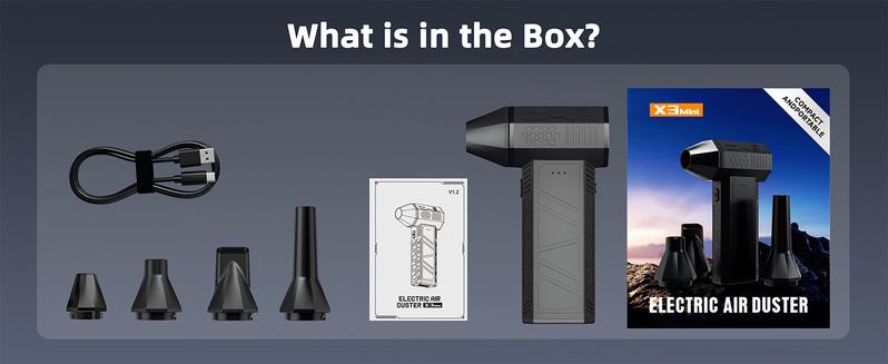 Electric Compressed Air Duster, Electric Air Duster Super Power 110000RPM, 3-Gear Adjustable Mini Duster Blower with Fast Charging, Cordless Air Blower for Computer, Keyboard, Car Cleaning, Houses, Outdoor, Christmas Gift, Gift for Women and Men