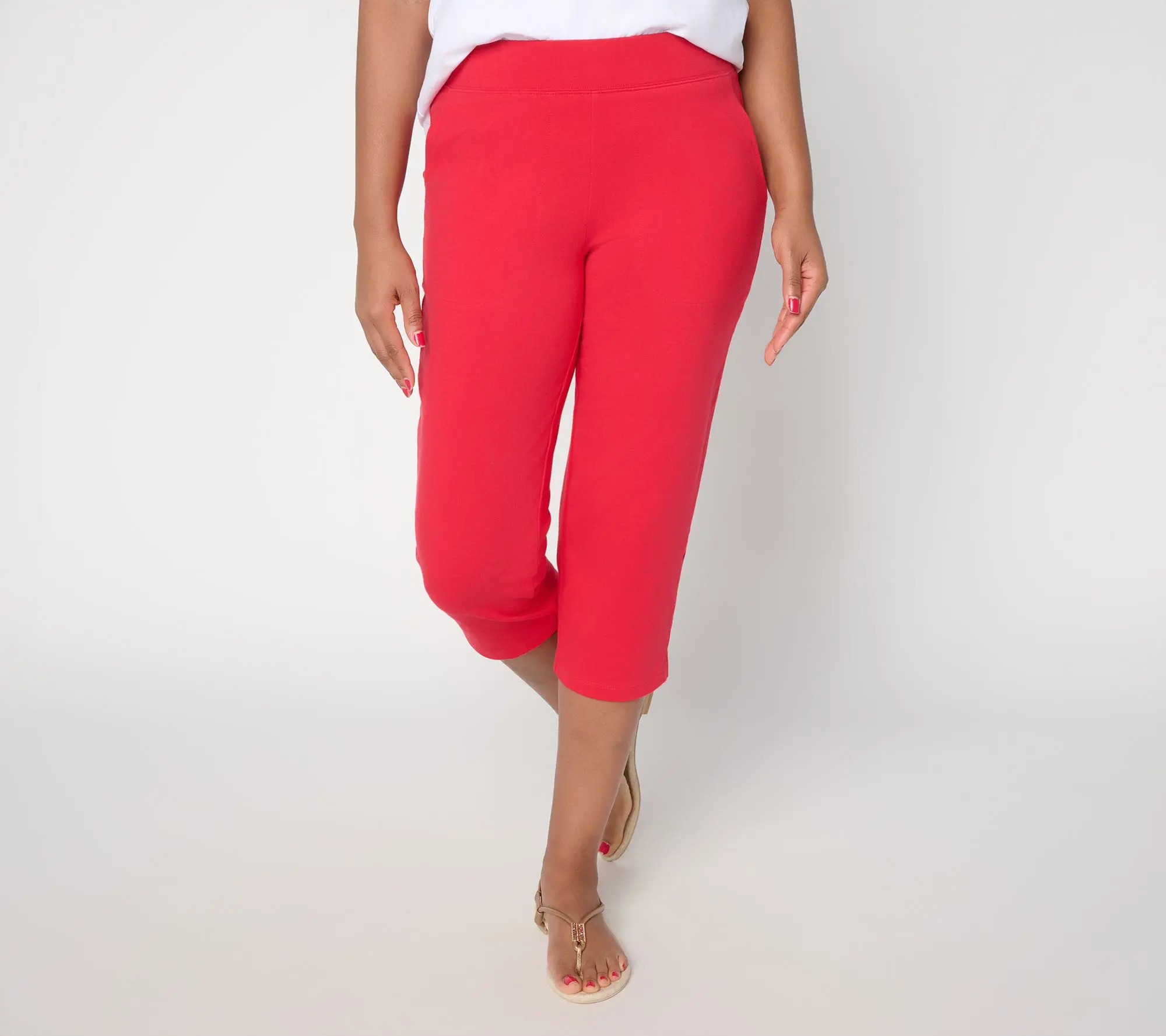 Denim & Co. Tall Duo Stretch Capri Pants with Pockets