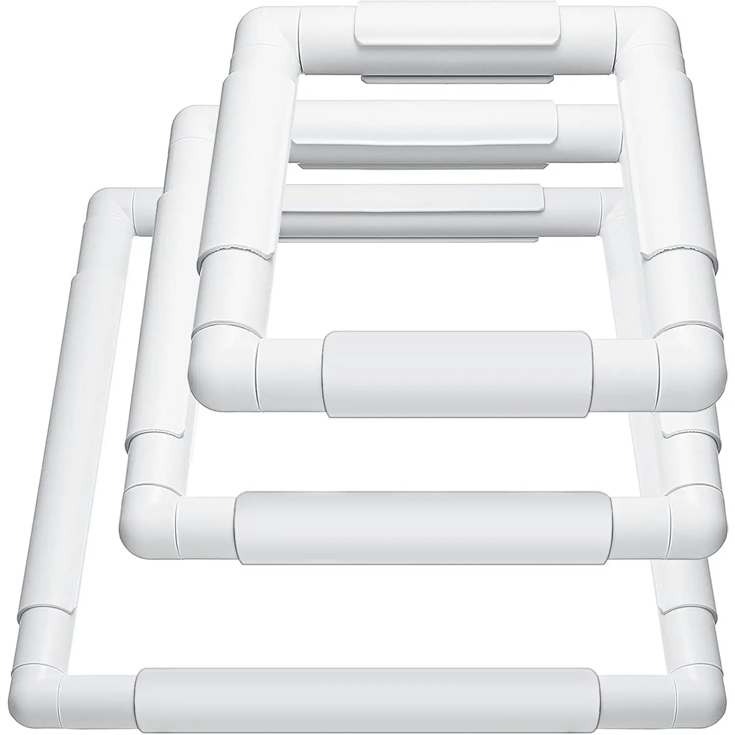 Embroidery Hoop 3 count Cross Stitch Hoops and Frames White Rectangular Cross Stitch Embroidery Snap Frame DIY Sewing Tool for Quilting Silk-Painting 6 x 6, 8 x 8, 11 x 11 in(White)