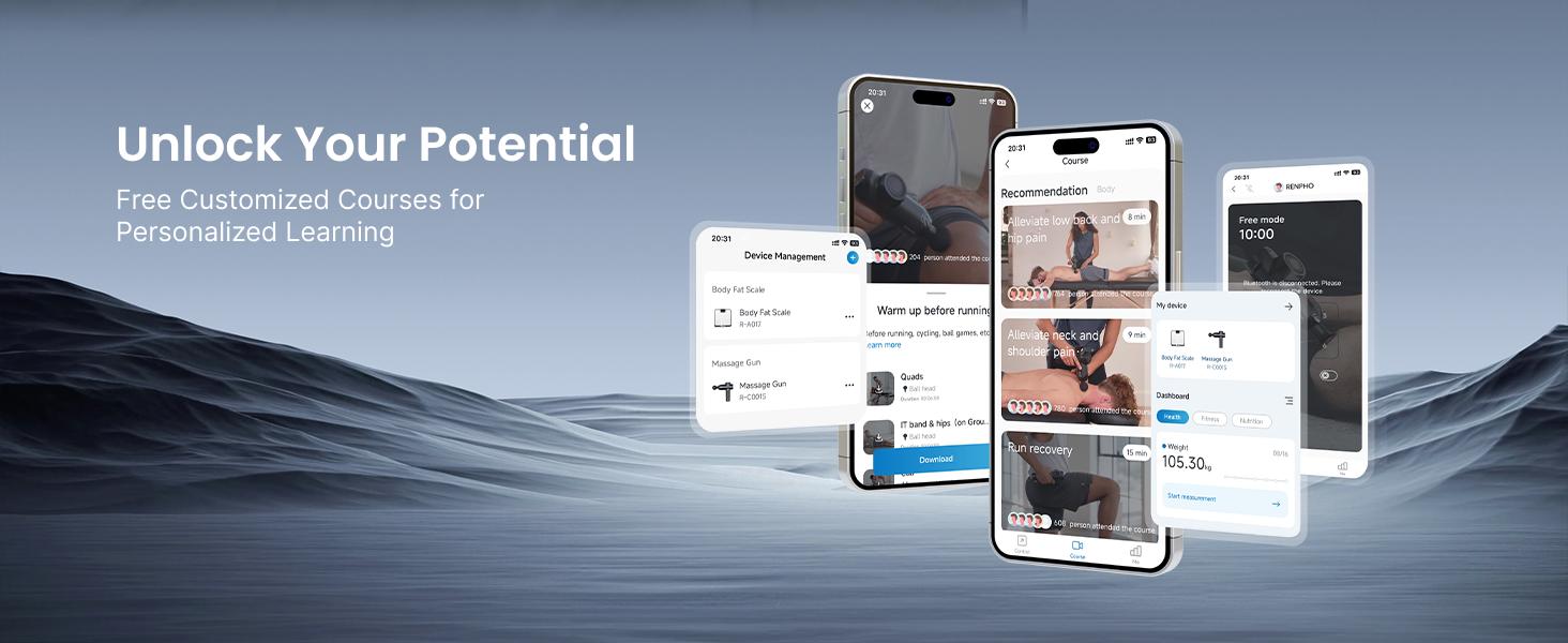 RENPHO Massage Gun Deep Tissue with Heat and Cold, Percussion Muscle Massage Gun Bluetooth with 12mm Amplitude, Handheld Massager Gun, Spring Glow Up Power+ Thermacool