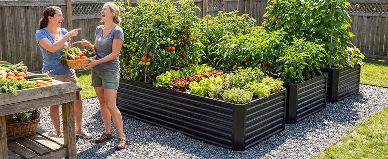YITAHOME 1pc / 2pcs Raised Garden Bed Kit, with Gloves & Tension Bar, Outdoor Patio Planter Box for Plants Vegetables Flowers YITAHOME 1pc / 2pcs Raised Garden Bed Kit, with Gloves & Tension Bar, Outdoor Patio Planter Box for Plants Vegetables Flowers